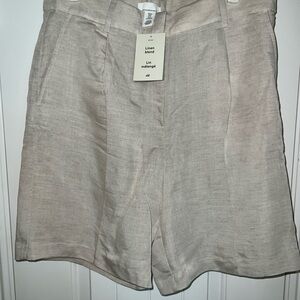H&M Women's Linen Blend Shorts - Beige